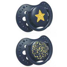 Smoczek silikonowy dynamiczny LOVI 0-3 m 2 szt. Stardust Blue 22/892_blue