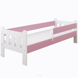 Łóżko dziecięce z barierką 160X80 LEO biało różowy