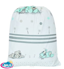 Worek na pościel do przedszkola (miętowe misie dmuchawce)