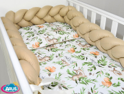 3 el.Pościel do łóżeczka 120x90 "Nature&Flowers" (ruda wiewiórka +beżowy warkocz)