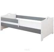 Łóżko dziecięce z barierką 160X80 LUNA biało szara