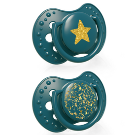  Smoczek silikonowy dynamiczny LOVI 3-6 m 2 szt. Stardust Green 22/893_green