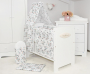 ARUŚ 4 el. pościel do łóżeczka 120*90 (154-różyczki białe)