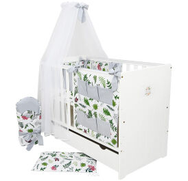 13 el.łóżeczko z szufladą/tapczanik BLANKA materac pościel "Kokardka"