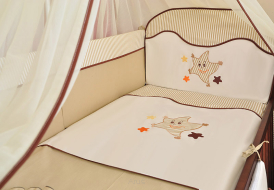 6 el.Pościel do łóżeczka 120x90 "PASKI"  (gwiazdka)