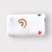 Prześcieradło muślinowe z gumką 120*60 (tęcza)