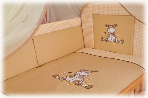 2 elementowa pościel HAFTOWANA (beżowa krówka)