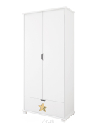Szafa dwudrzwiowa z szufladą GWIAZDKA kolor biały