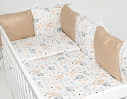 8 el.Pościel do łóżeczka 120x90 "MODUŁOWA" (jeżyki beżowe +beż)