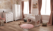 Zestaw mebli , komplet mebli dziecięcych SISI-3 : kołyska + komoda z przewijakiem +szafa