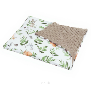 Koc kocyk pled pledzik MINKY 75x100 (brązowy +ruda wiewiórka)