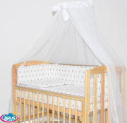 6 el. Pościel do łóżeczka Tobiasz (popielate gwiazdki na białym)