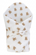 Rożek becik muślinowy, otulacz, kołderka, mata z wypełnieniem 4w1 (teddy love)