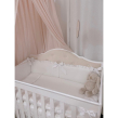 Ochraniacz do łóżeczka z falbanką i kokardkami biały - 5