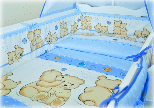 ARUŚ 2 el. pościel do łóżeczka 120*90 (108-niebieski teddy)