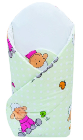 Rożek becik usztywniony zapinany na rzep (zielone baranki 1)