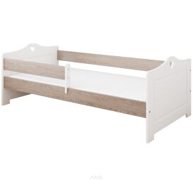 Łóżko dziecięce z barierką 160X80 LUNA biały dąb