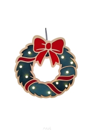 Ręcznie Robiony Drewniany Wieniec Świąteczny LED Unikatowa Dekoracja