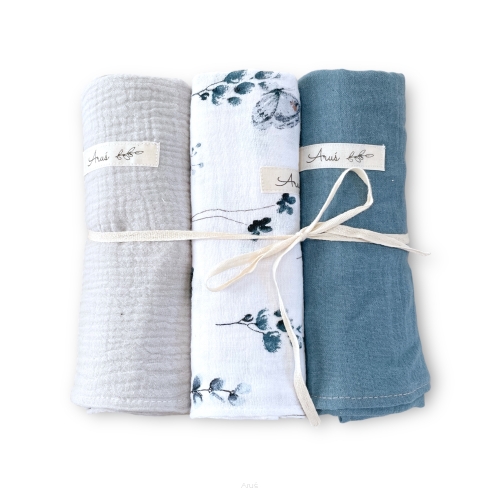 Otulacze pieluszki muślinowe Double Gauze zestaw 3szt (Z)