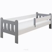Łóżko dziecięce z barierką 160X80 LEO szaro białe