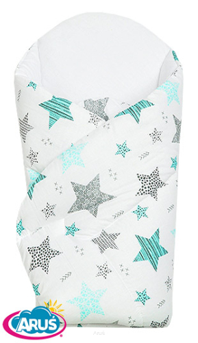 Rożek becik usztywniony MODUŁOWA (gwiazdy miętowe)