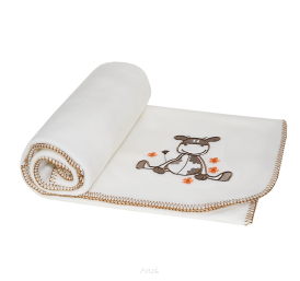 Koc kocyk polarowy 105x80 (biały z krówka)