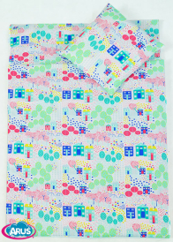 5 pościel do przedszkola 80*220 PROMO (kolorowe domki)