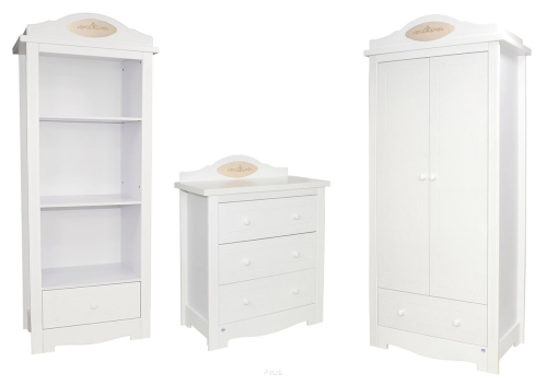 Zestaw mebli , komplet mebli dziecięcych WIKTORIA : szafa + komoda +regał