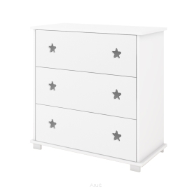 Komoda dziecięca z szufladami STAR (biały)