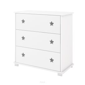 Komoda dziecięca z szufladami STAR (biały)