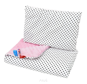 Pościel do wózka / kołyski MINKY (różowy +czarne kropki)