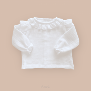 Koszula muślinowa z falbankami (śmietanka)