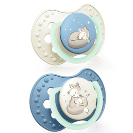 Smoczek silikonowy dynamiczny LOVI 0-3m 2 szt. Night&Day Boy 22/913boy