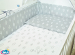 ARUŚ 4 el. pościel do łóżeczka 120*90 (123-popielate korony na bialym tle) - 2