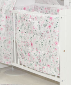 Przybornik na łóżeczko (różowe małe słoniki)