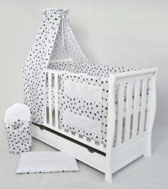 Baldachim materiałowy (myszka z kokardką popielata)