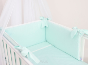 3 el. Pościel do łóżeczka 120x90 "Koronka" mieta