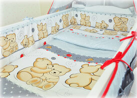 ARUŚ 2 el. pościel do łóżeczka 120*90 (107-popielaty teddy)