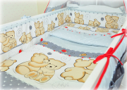 ARUŚ 2 el. pościel do łóżeczka 120*90 (107-popielaty teddy)