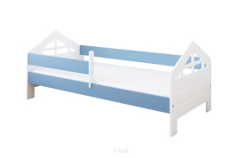 Łóżko dziecięce z barierką 160X80 BONNIE biało niebieski