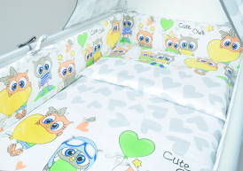 ARUŚ 3 el. pościel do łóżeczka 120*90 (144-popielate pilotki)