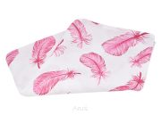 Pieluszka pielucha muślinowa (piórka różowe)