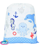Worek na pościel do przedszkola (niebieskie morze)