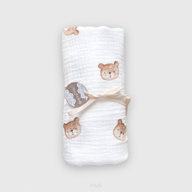 Otulacz pieluszka muślinowa Double Gauze 1szt (little teddy)