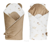 Rożek becik niemowlęcy VELVET (brąż + wróbelki)