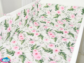 ARUŚ 3 el. pościel do łóżeczka 120*90 (157-różowy garden)