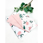 2 el.Pościel do łóżeczka 120x90 "MODUŁOWA" calineczka + róż pudrowy