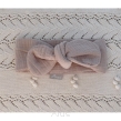 Opaska na główkę muślinowa (pastelowy beż) - 2
