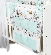 Przybornik na łóżeczko (sarenka popielata +mięta)