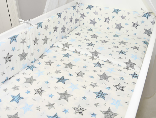 ARUŚ 2 el. pościel do łóżeczka 120*90 (147-gwiazdki niebieskie)